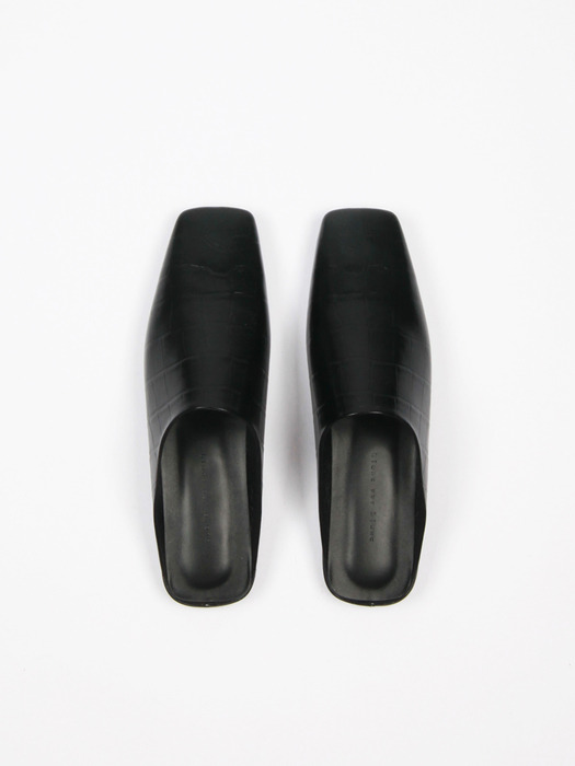 Ciel Mules Leather Black Crocco