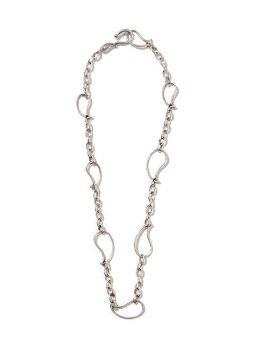 line paisley necklace (silver)