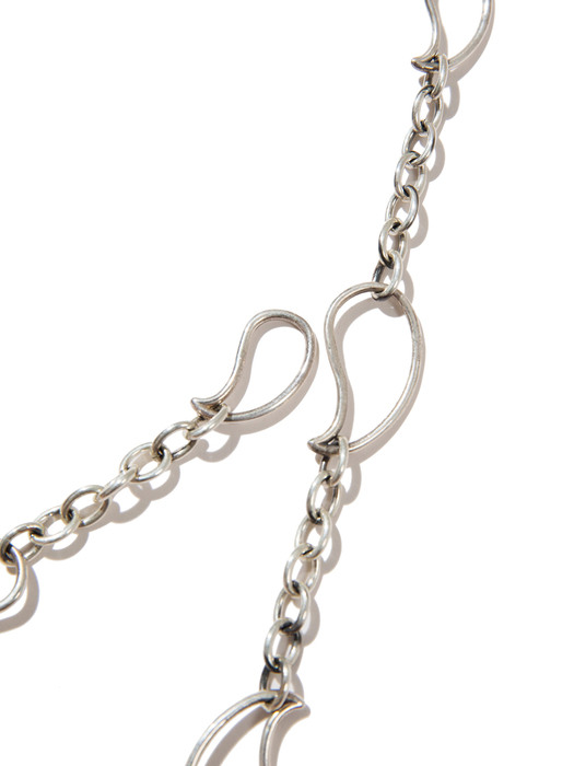 line paisley necklace (silver)