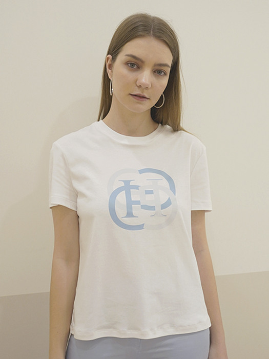 Monogram Print T-shirt (Air Blue)