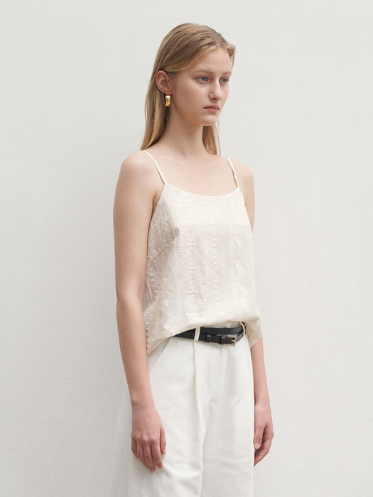 SEWING LACE SLEEVELESS_BEIGE