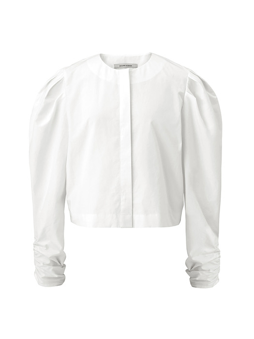 Volume crop blouse - White