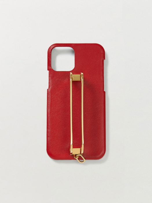 Phone Case with Leather Strap Liney Red