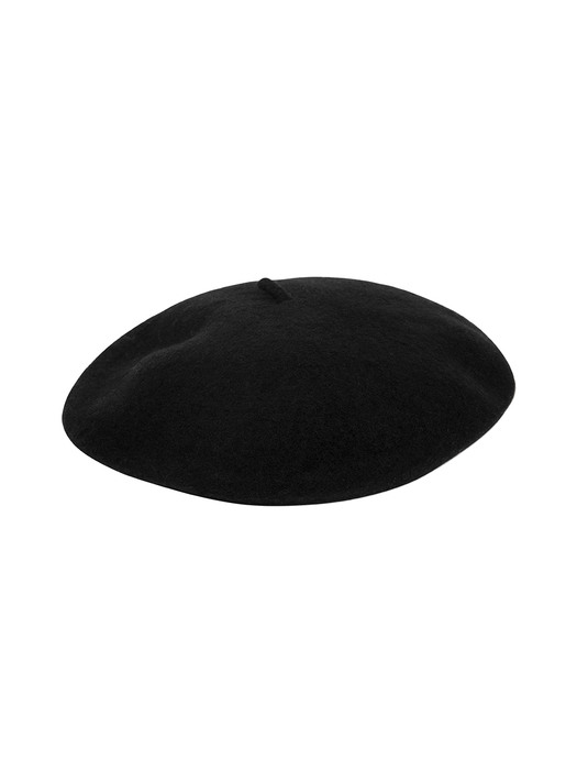 CIRCLE LOGO WOOL BERET black