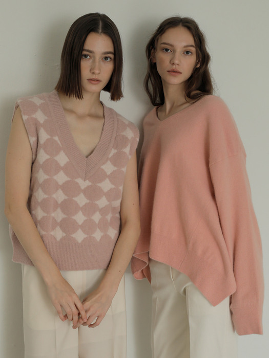 Dot jacquard knitwear Pink