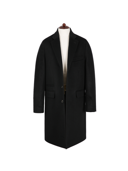 Cashmere Single Chester Coat (Black)