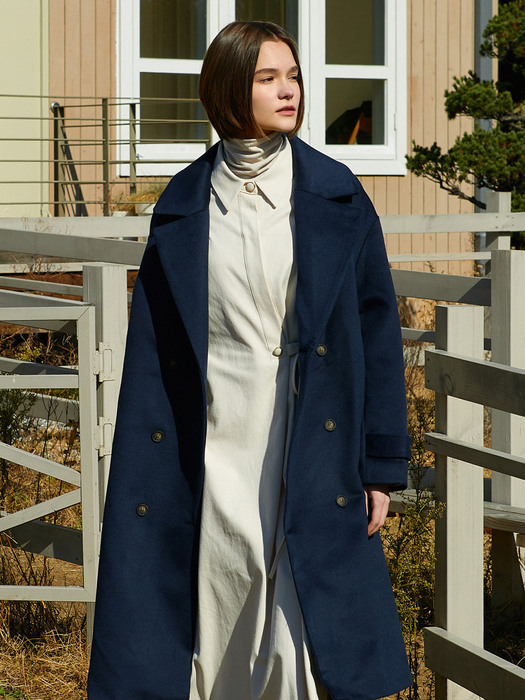 amr1358 double long coat (navy)