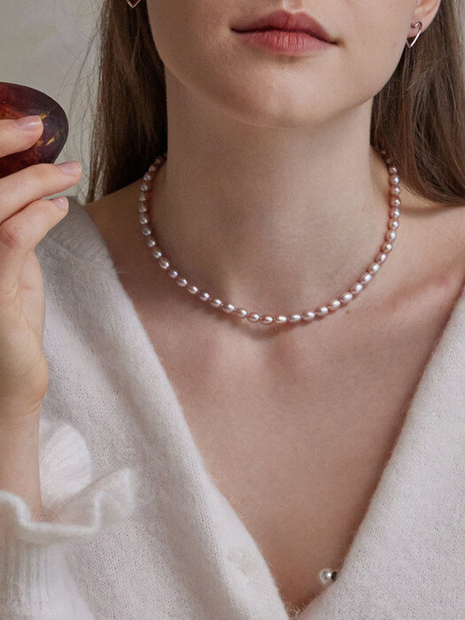 Sindy Pink Pearl Necklace _ 925silver
