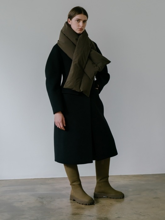  Structured Volume-Sleeve Wool Coat   