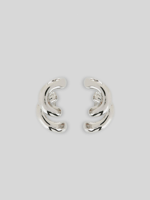 CURVED EARRINGS (SILVER)