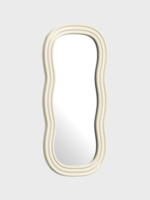 웨이브 디자인 전신 거울 샌드베이지(M) 디자인 오브제 인테리어 전신 거치형 벽거울 카페 병원 대형 미러 신혼 집꾸미기 소품 포토존