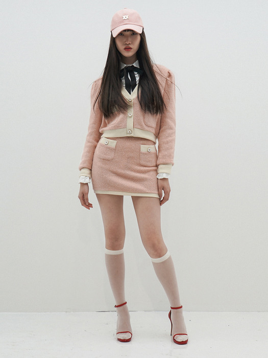 Ribbed-Waist Mini Skirt(Pink)_UTW-SC02 