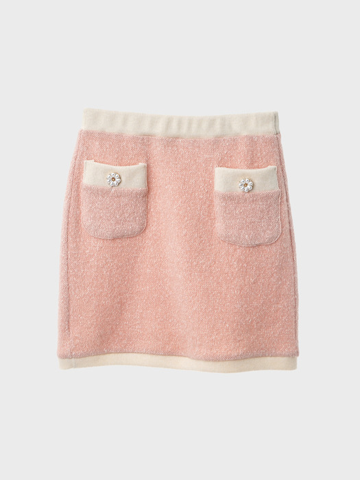 Ribbed-Waist Mini Skirt(Pink)_UTW-SC02 