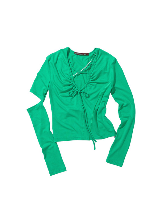 (WOMEN) EDIE CROSS STRING EMBROIDERED TOP atb717w(GREEN)