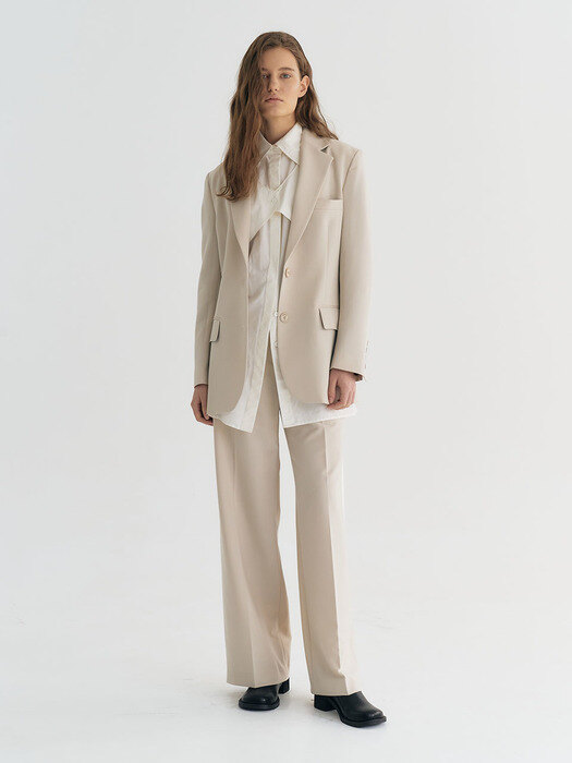 Two button Tailored Single Blazer (Ivory)