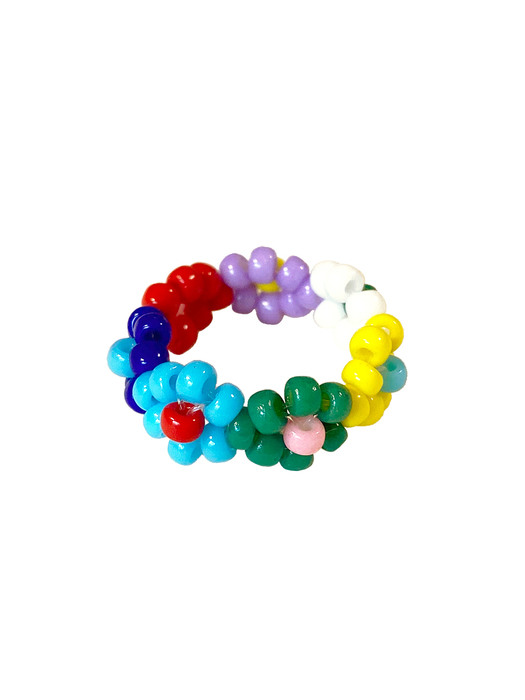 Rainbow Flowers Beads Ring 비즈반지
