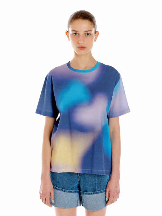 UGALAXY Gradient Print T-shirt - Purple Multi