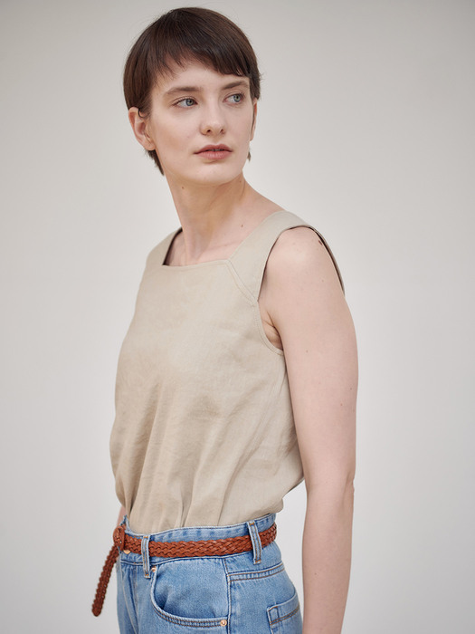 22MN linen sleeveless blouse [BE]