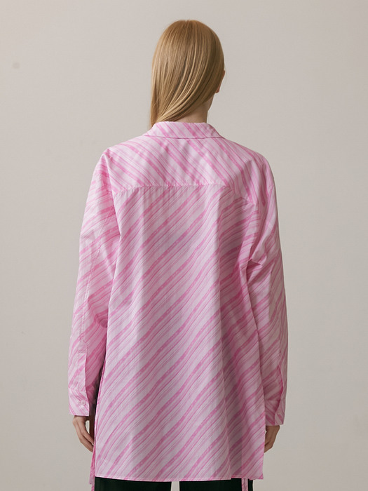 22SS_Summer Pintuck Shirt (OEF_Pink Stripe)