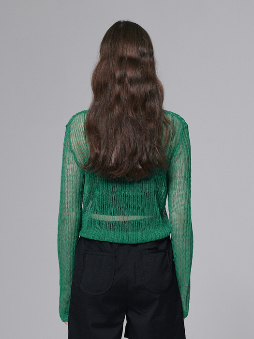 Openwork pullover knit - Green