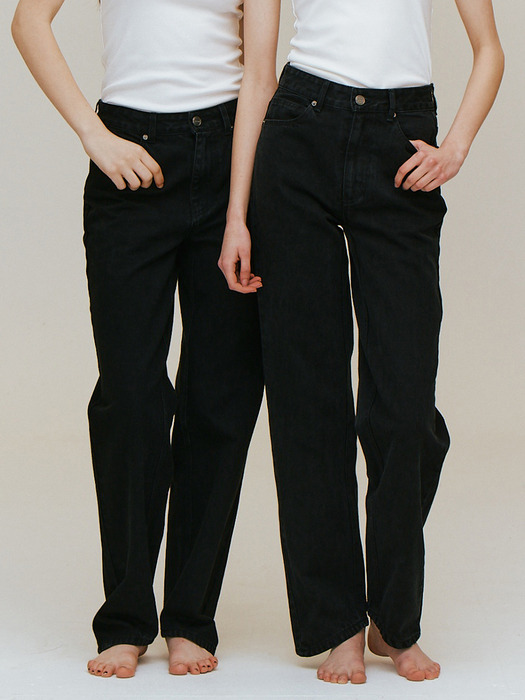 Mid-rise Loose Fit Jeans_BLACK