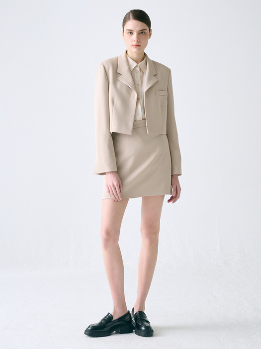 [Drama Signature] Cropped Blazer + Mini Skirt SET