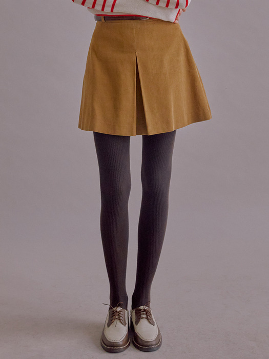 MAILI A-line corduroy skirt (Camel)