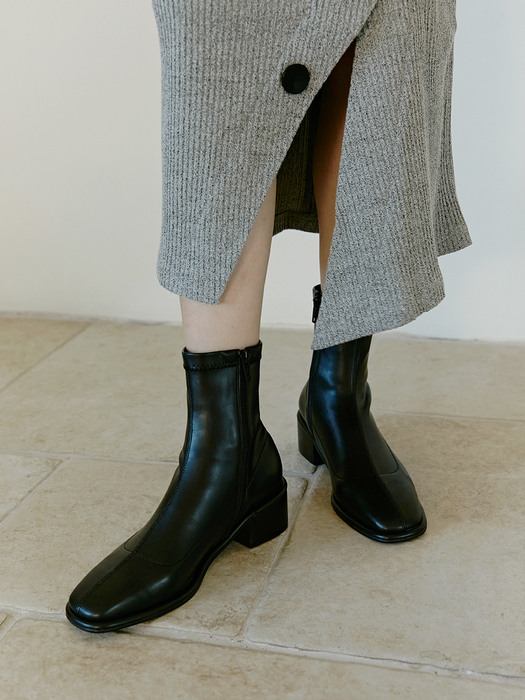 RONIN leather stretch ankle boots - 2color 5cm 소프트 스판 앵클부츠