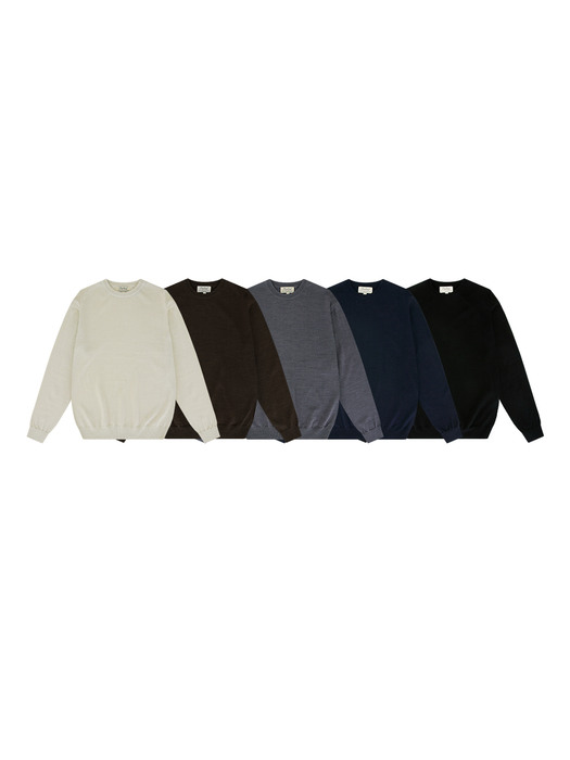 Wool soft crewneck sweater (Ivory)