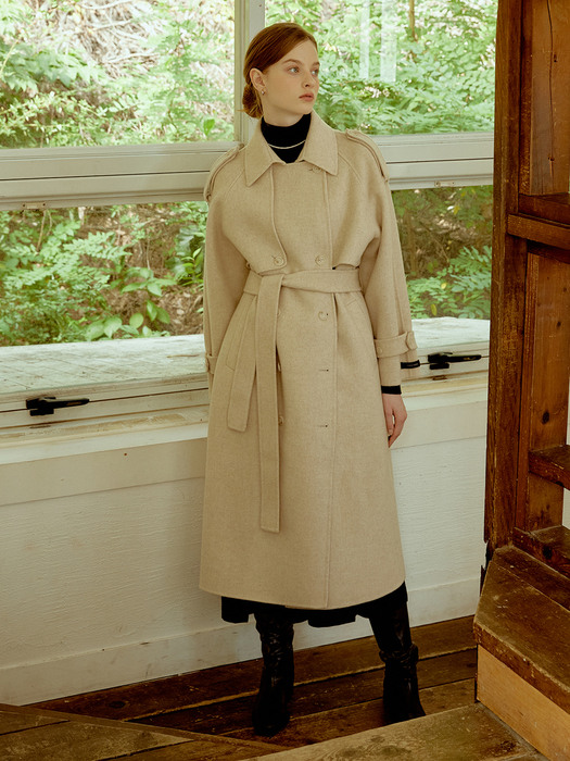 Fave double handmade coat (oat beige)