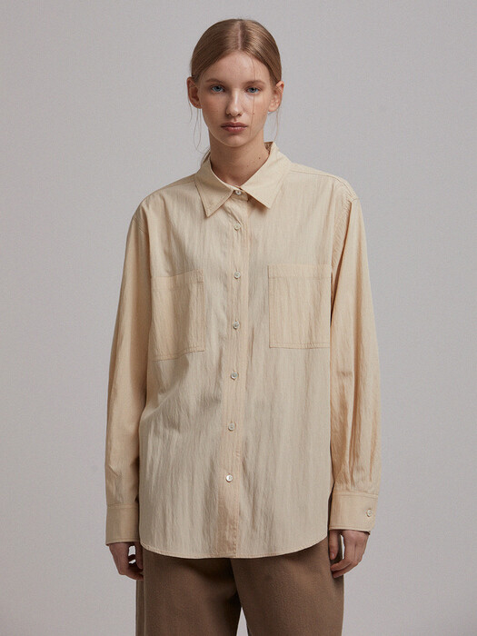 Wave relaxed fit shirt (beige)