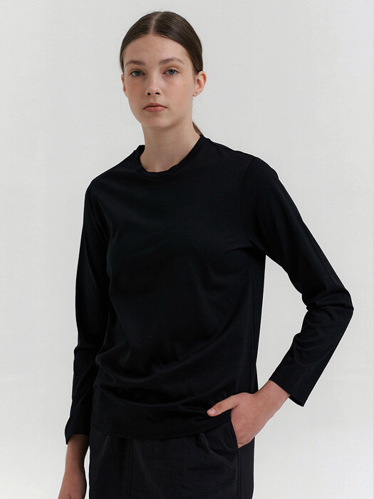 silket cotton T-shirts-black