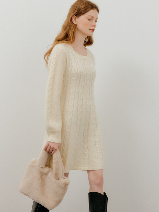 monts 1547 twisted knit dress (ivory) 