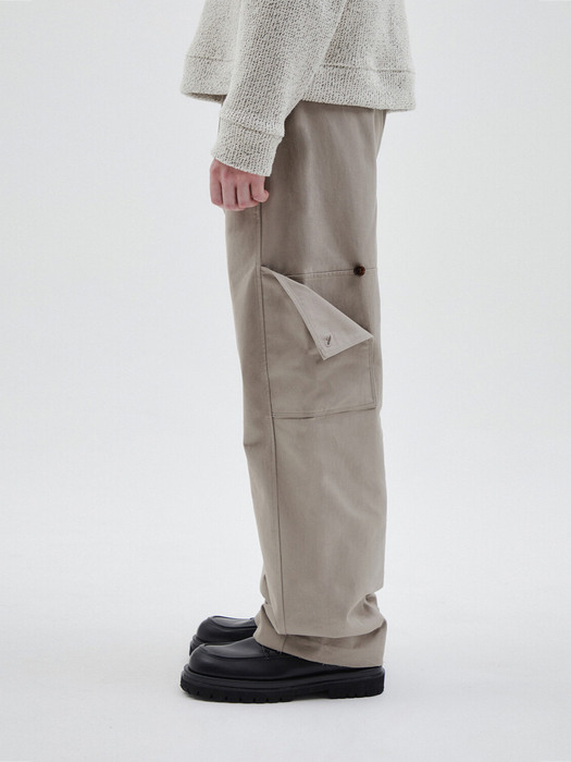 SINGLE CARGO TRACK PANTS - TAUPE