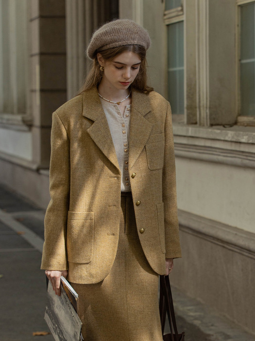 BRIANNA wool classic jacket_YELLOW BEIGE