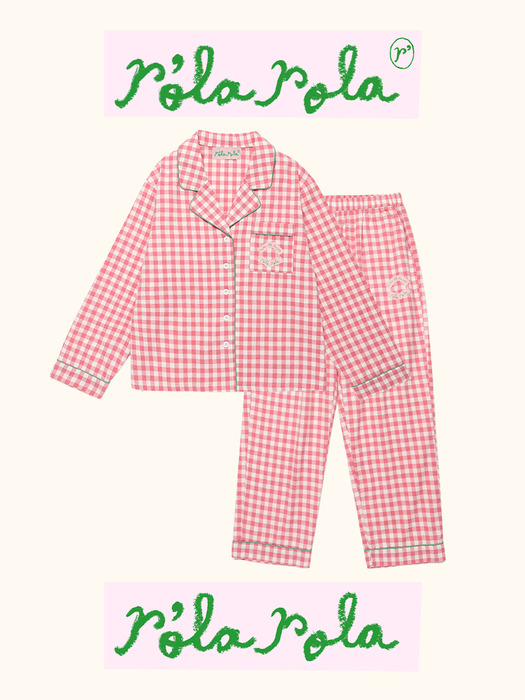 ROLAROLA X SAKI CHECK PAJAMAS PINK