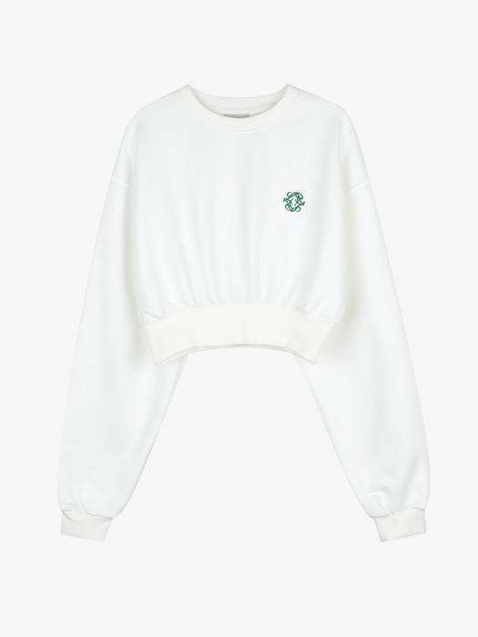  SYMBOL Crop Sweatshirt White