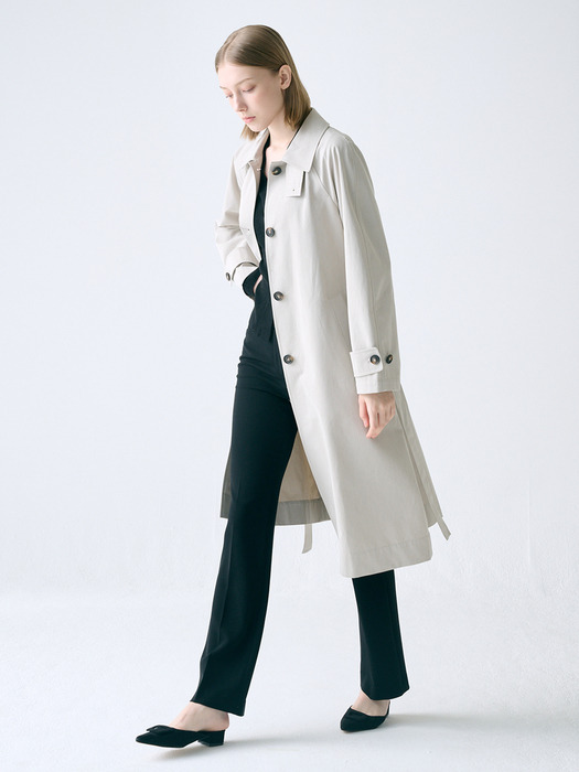 [COTTON] Belted Single Trench Coat