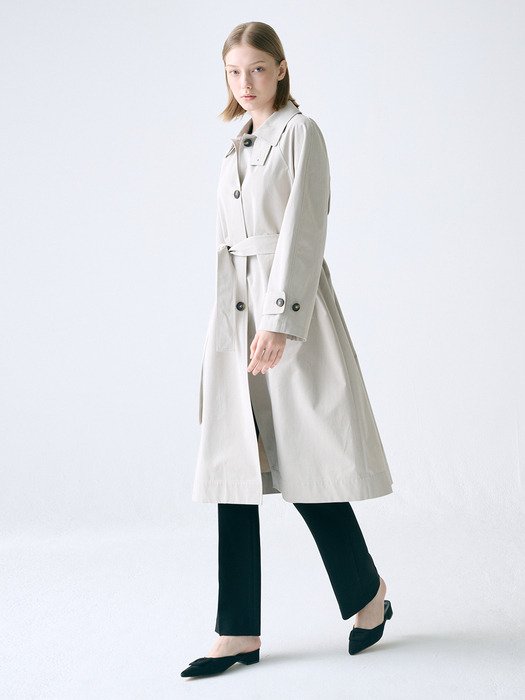 [COTTON] Belted Single Trench Coat