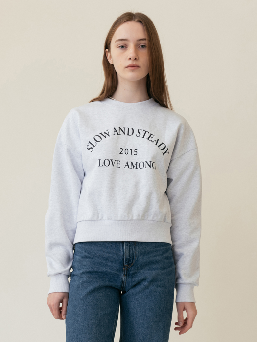 A BACK RIBBON SWEATSHIRT_WHITE GREY