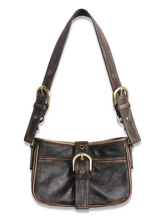 Lambskin Vintage Mini Hobo Bag in Brown