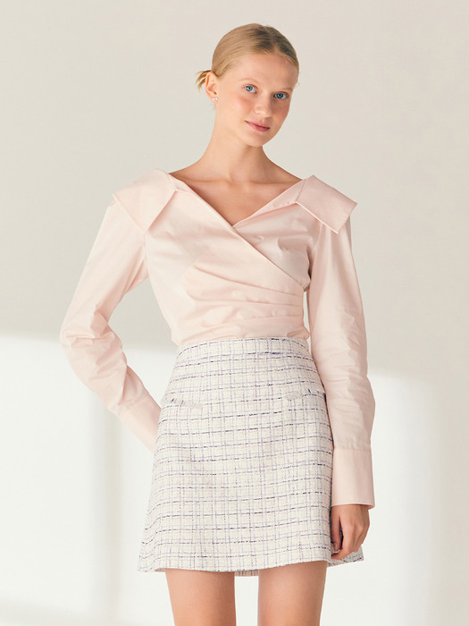 TEAGAN Tweed mini skirt (Ivory)