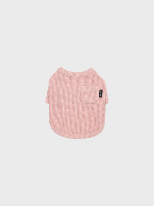와플 포켓 티셔츠 핑크