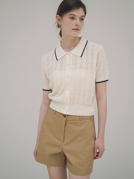 SIPT7067 chino short pants_Camel Beige