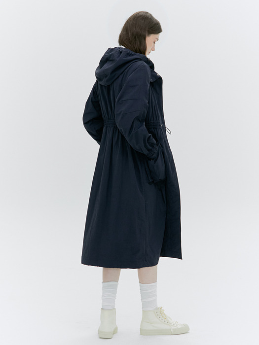 DETACHABLE HOODED DRESS LONG JUMPER [BEIGE][NAVY]