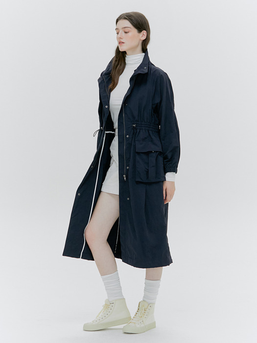 DETACHABLE HOODED DRESS LONG JUMPER [BEIGE][NAVY]