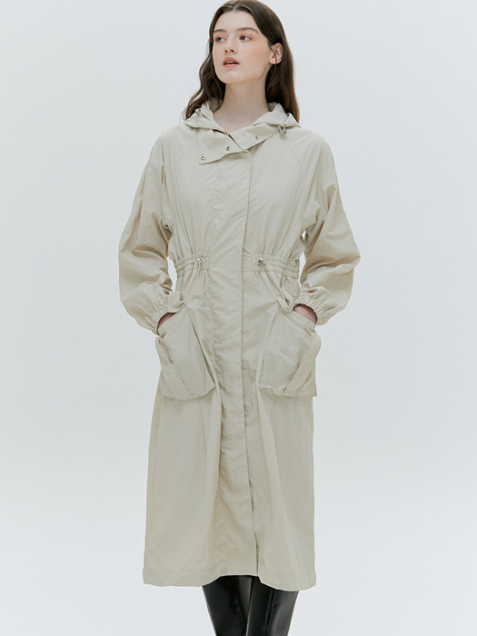 DETACHABLE HOODED DRESS LONG JUMPER [BEIGE][NAVY]