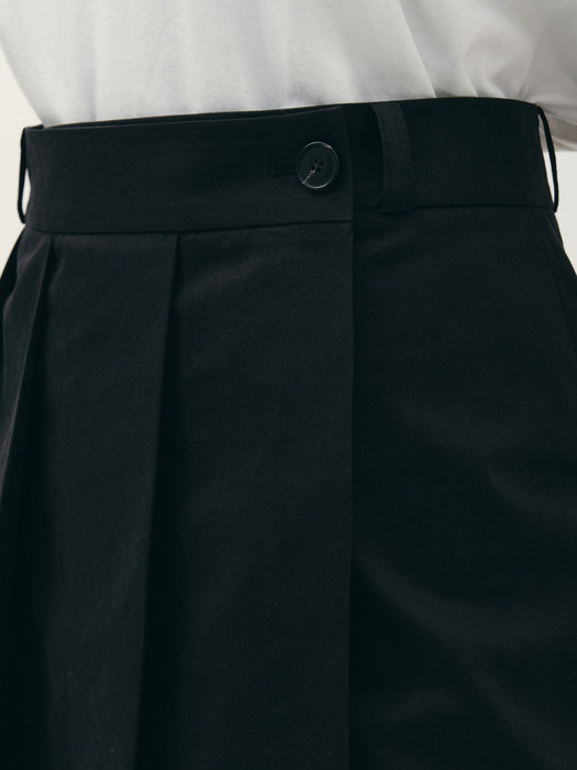 trench mini skirt_black