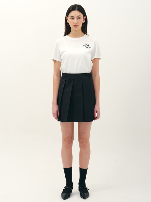 trench mini skirt_black