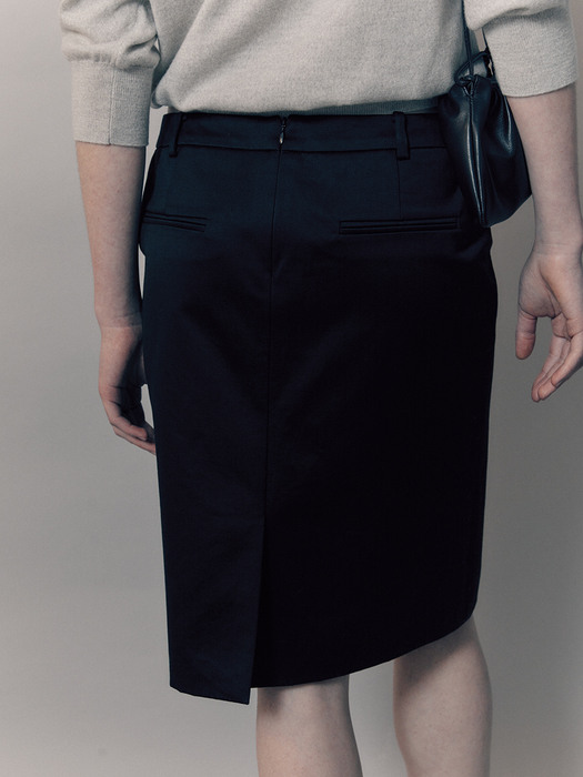 Selen cotton mid-skirt (Black)